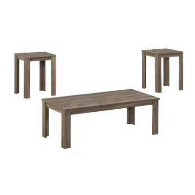 Homezia Set Of Three 44" Taupe Coffee Table In Neutral