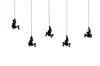 Homezia Set Of Three 6" Black Resin Unique Climbing Men Wall Decor