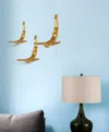 Homezia Set Of Three 7" Gold Divers Resin Wall Decor