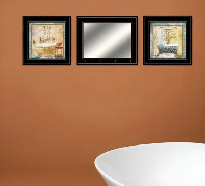 Homezia Set Of Three A Bit Of Bubbly 2 Black Framed Print Bathroom Wall Art
