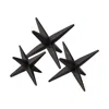 Homezia Set Of Three Black Cast Iron Star Tabletop Sculptures