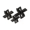 Homezia Set Of Three Black Metal Decorative Jacks