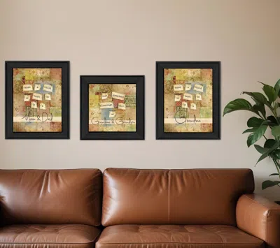 Homezia Set Of Three Child Collection Black Framed Print Wall Art In Multi
