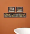 Homezia Set Of Three Country Bath 11 Black Framed Print Bathroom Wall Art