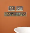 Homezia Set Of Three Country Bath I 2 Brown Framed Print Bathroom Wall Art
