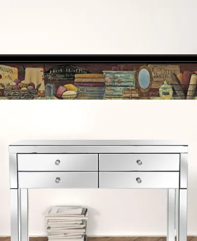 Homezia Set Of Three Country Bath Ii 8 Black Framed Print Bathroom Wall Art