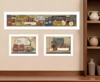 Homezia Set Of Three Country Kitchen 1 White Framed Print Kitchen Wall Art