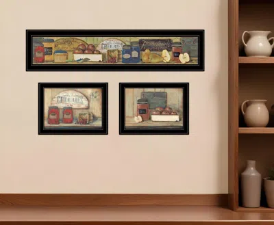 Homezia Set Of Three Country Kitchen 2 Black Framed Print Kitchen Wall Art In Multi