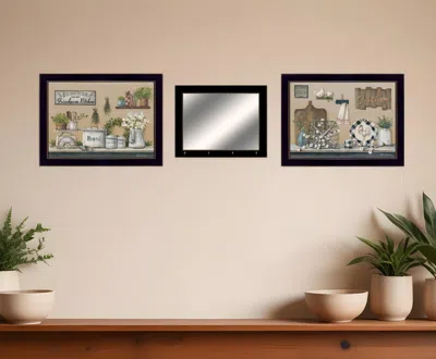 Homezia Set Of Three Farmhouse Kitchen 6 Black Framed Print Kitchen Wall Art In Multi