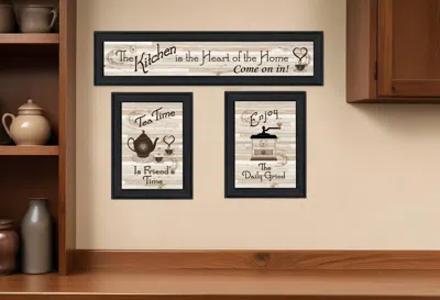 Homezia Set Of Three Kitchen Black Framed Prints Kitchen Wall Art