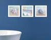 Homezia Set Of Three Shells I White Framed Print Bathroom Wall Art