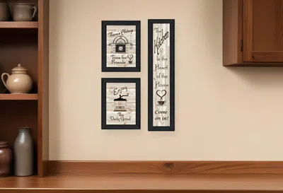 Homezia Set Of Three The Kitchen Collection I 2 Black Framed Print Kitchen Wall Art