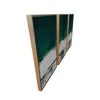 Homezia Set Of Three Three Piece Deep Green Black And White Abstract Canvas Wall Art Gold Floater Frame Prin