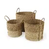 Homezia Set Of Three Two Tone Wicker Storage Baskets