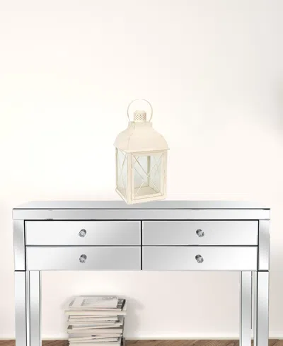 Homezia Set Of Three White Flameless Floor Lantern Candle Holder
