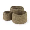 Homezia Set Of Three Woven Wicker Storage Baskets