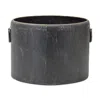 Homezia Set Of Two 10" Black Metal Round Pot Planter