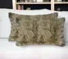 Homezia Set Of Two 12" X 20" Taupe Cowhide Throw Pillow