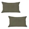 Homezia Set Of Two 12" X 20" Yellow And Black Houndstooth Polyester Zippered Pillow Cover