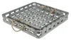 Homezia Set Of Two 17" Gray Rectangular Metal Handmade Trays With Rope Handles In Multi