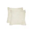 Homezia Set Of Two 18" Natural Sheepskin Throw Pillows