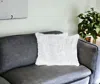 Homezia Set Of Two 18" White Rabbit Zippered Natural Fur Throw Pillows
