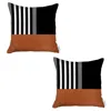 Homezia Set Of Two 18 X 18 Black And Tan Polyester Throw Pillow Cover