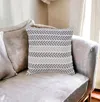 Homezia Set Of Two 18" X 18" Gray Beach Chevron Cotton Zippered Pillow