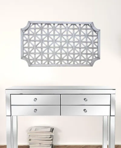 Homezia Set Of Two 19" X 1" Gray Solid Wood Wall Decor