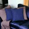 Homezia Set Of Two 20" X 20" Navy Blue Polyester Zippered Pillow Cover