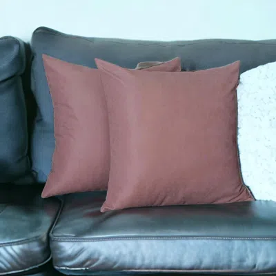 Homezia Set Of Two 22" X 22" Light Pink Polyester Zippered Pillow Cover