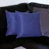 Homezia Set Of Two 22" X 22" Navy Blue Polyester Zippered Pillow Cover