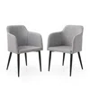 Homezia Set Of Two 23" Light Gray And Black Upholstered Arm Chair