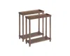 Homezia Set Of Two 24" Brown Wood Rectangular End Tables With Shelf