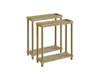 Homezia Set Of Two 24" Oak Brown Wood Rectangular End Tables With Shelf