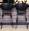 Homezia Set Of Two 26" Black Low Back Counter Height Bar Chairs