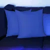 Homezia Set Of Two 26" X 26" Sapphire Blue Polyester Zippered Pillow Cover