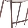 Homezia Set Of Two 29 " Beige And Brown Steel Low Back Bar Height Bar Chairs