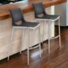 Homezia Set Of Two 29" Black And Silver Steel Low Back Bar Height Bar Chairs