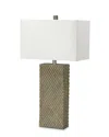 Homezia Set Of Two 29" Gold Waffle Table Lamps With White Shade