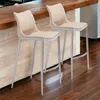 Homezia Set Of Two 29" Light Pink And Silver Steel Low Back Bar Height Bar Chairs