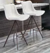 Homezia Set Of Two 29" White And Black Steel Low Back Bar Height Bar Chairs
