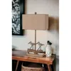 Homezia Set Of Two 30" Brown Sand Piper Bird Table Lamps With Brown Shade