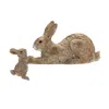 Homezia Set Of Two 4" Brown And White Polyresin Rabbit Figurine