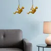Homezia Set Of Two 6" Gold Resin Unique Climbing Men Wall Decor
