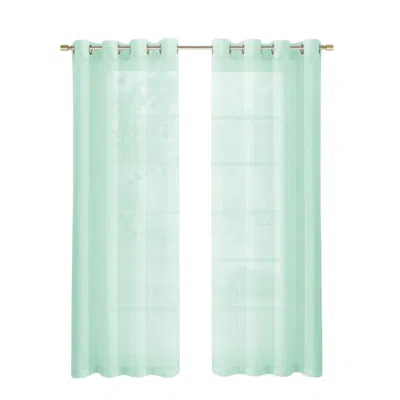 Homezia Set Of Two 84" Aqua Solid Modern Window Panels In Green