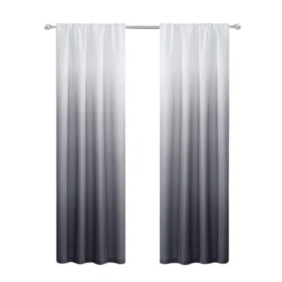 Homezia Set Of Two 84" Black Ombre Shades Window Panels In Gray