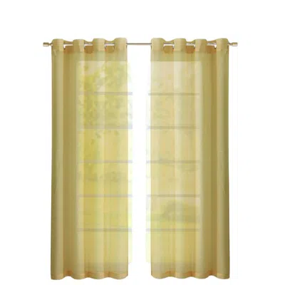 Homezia Set Of Two 84" Gold Solid Modern Window Panels In Green