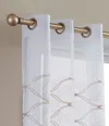 Homezia Set Of Two 84" Gold Wave Embroidered Window Panels