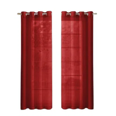 Homezia Set Of Two 84" Red Solid Modern Window Panels